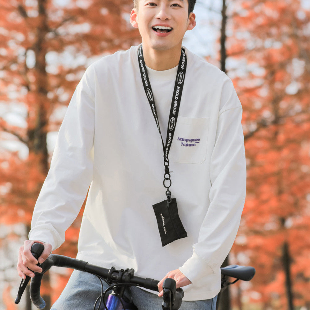 長袖T恤男發泡印花百搭圓領衛衣