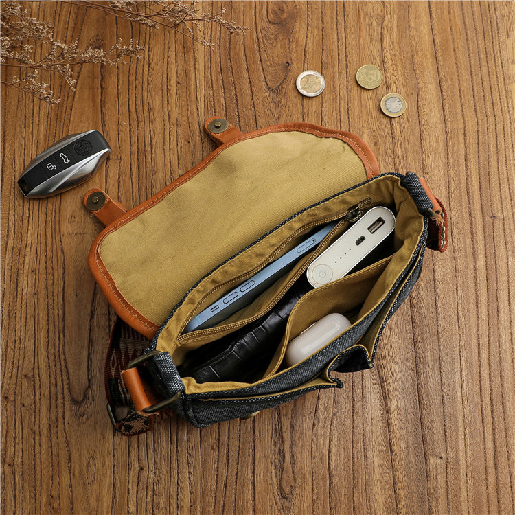 復古民族風小跨包刺繡小眾設計斜挎帆布包包運動拼接單肩包