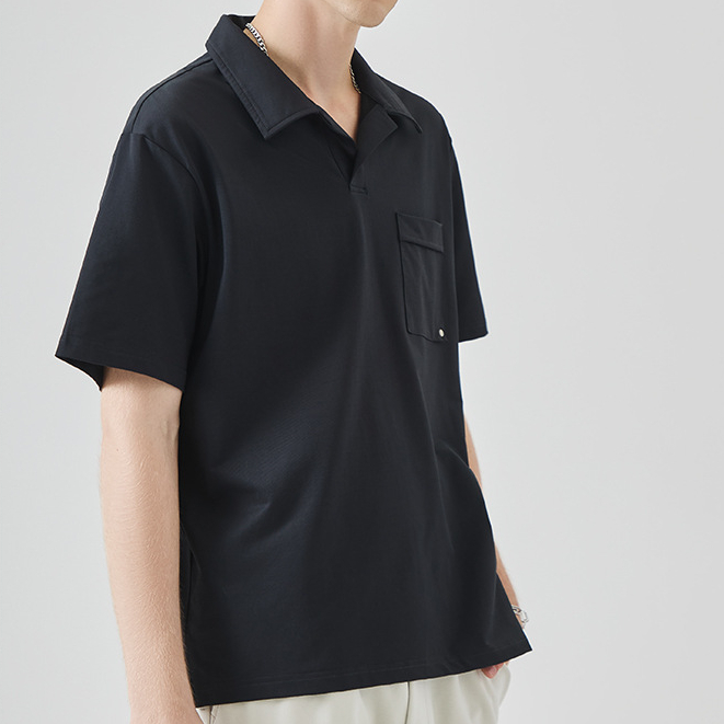 商務休閒短袖POLO衫男士夏季薄款高級感百搭翻領上衣工服