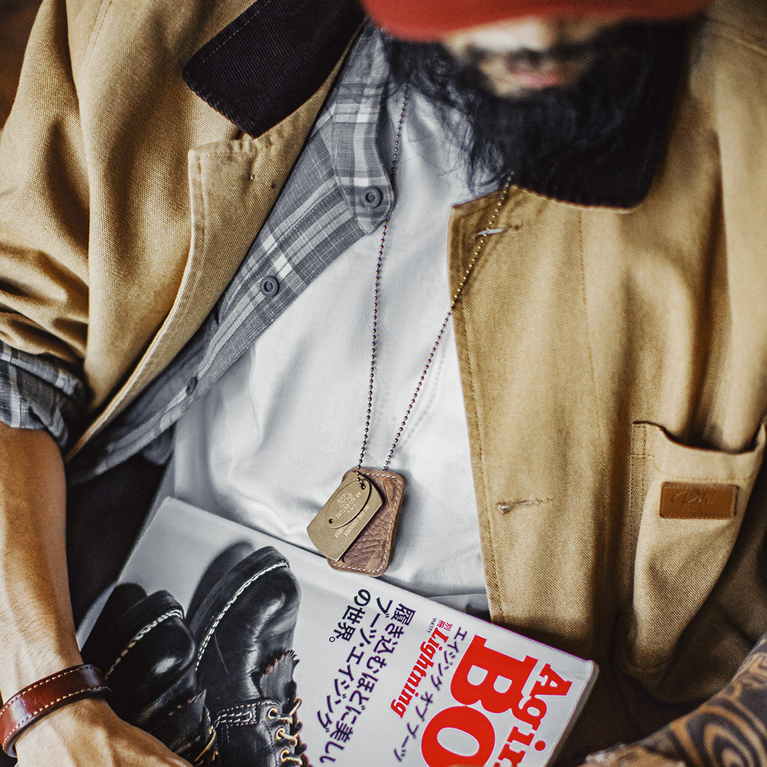 美式復古M41黃銅字母軍牌吊墜項鍊做舊兵男掛件痞帥