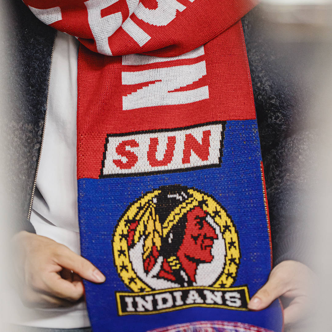 美式紅色流蘇球迷圍巾披肩保暖長款針織圍脖男式秋冬季