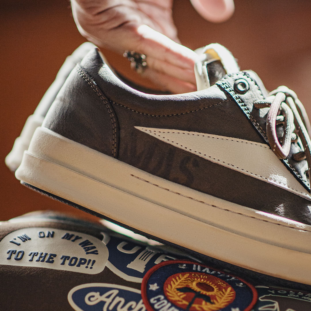 秋季新款男士復古RO美式高街板鞋厚底增高棕色cleanfit休閒鞋