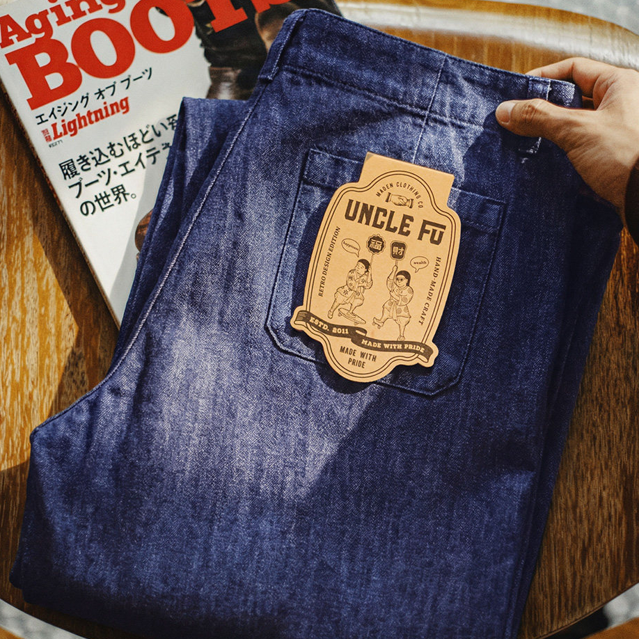 美式丹寧藍薄款牛仔褲寬鬆闊腿直筒鬆弛感休閒長褲子男春