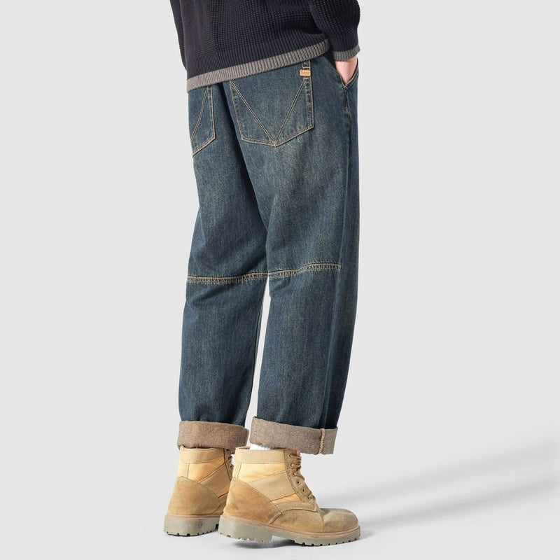 秋冬重工做舊休閑牛仔褲