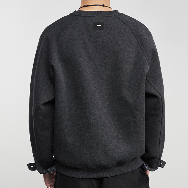 格序秋冬新款套頭加絨拼接衛衣百搭情侶復古日系寬鬆潮流