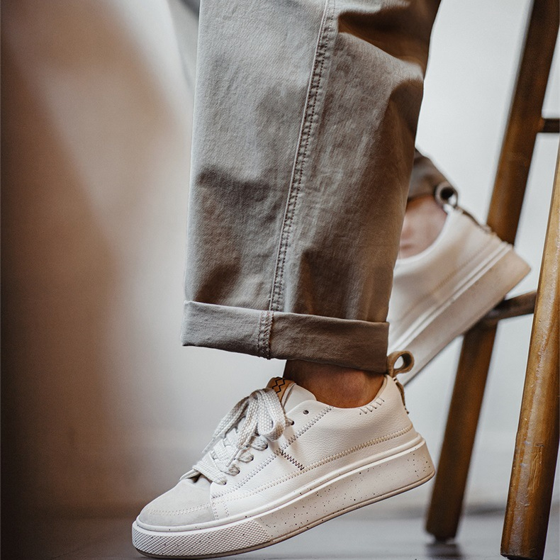 2024新款板鞋夏季男款設計感小眾休閒運動潮鞋百搭厚底小白鞋