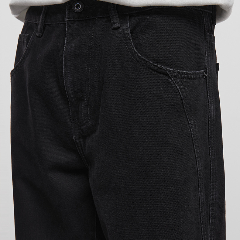 幽裁高級感黑色直筒牛仔褲男秋季2025新款休閒褲子男褲子