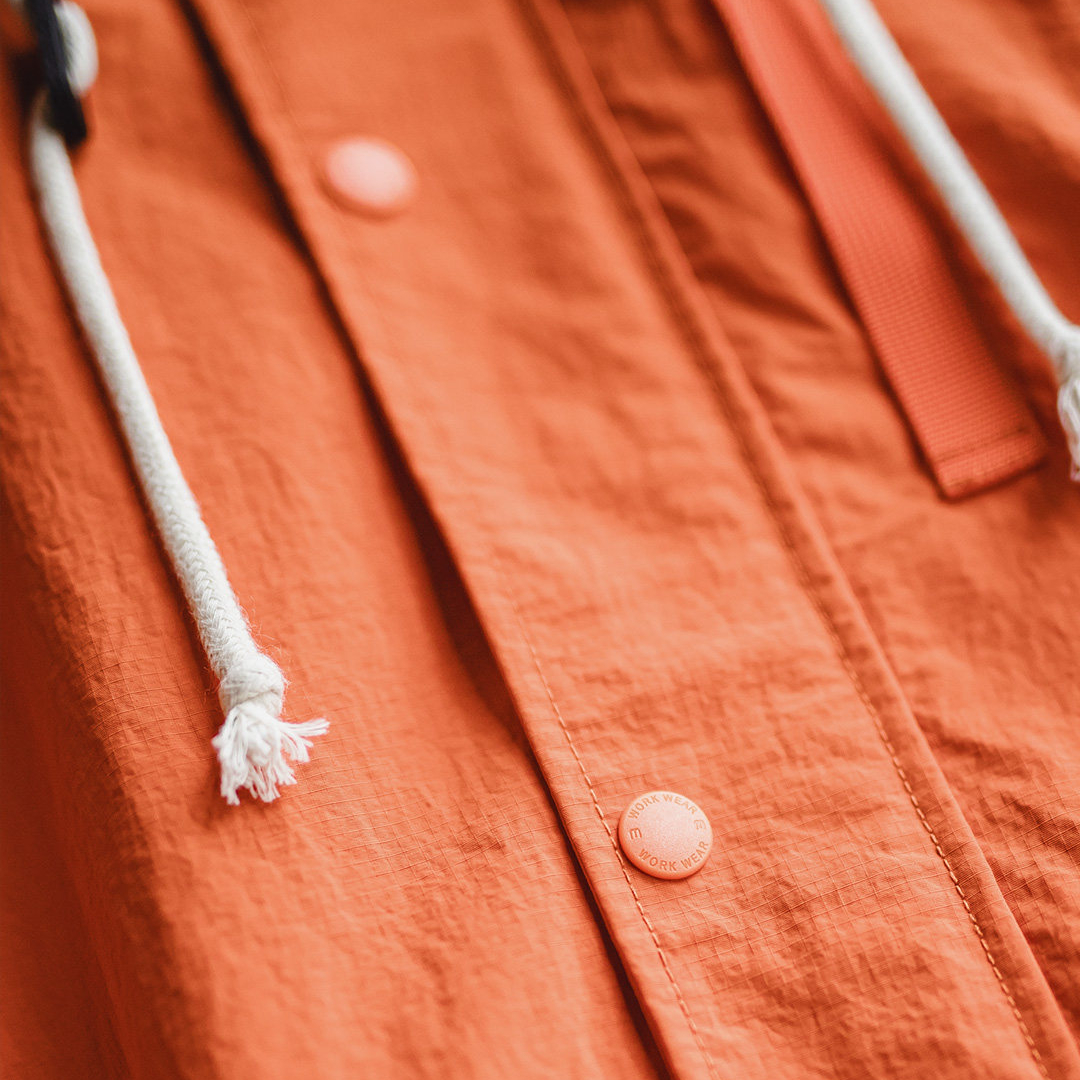 美式復古拼接撞色連帽夾克短薄款開衫橙色休閒外套男春季