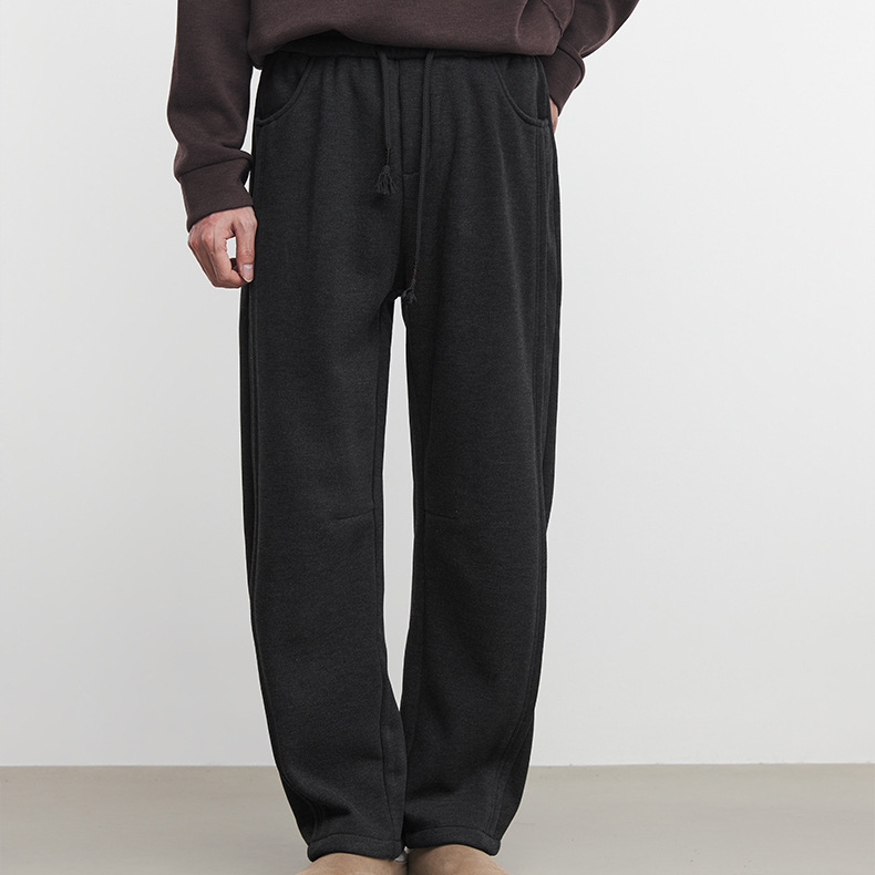 500g重磅加絨保暖休閒褲秋冬季男針織時尚百搭衛褲