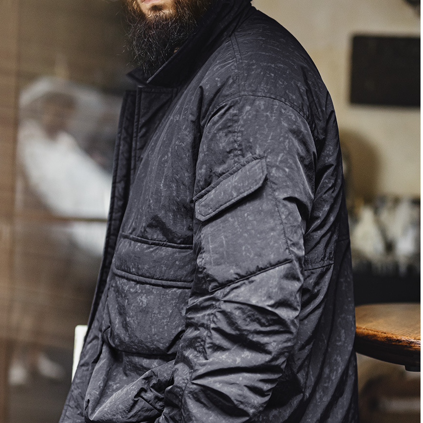 美式復古仿蠟染M65獵裝夾克立領保暖硬漢棉服外套男秋冬