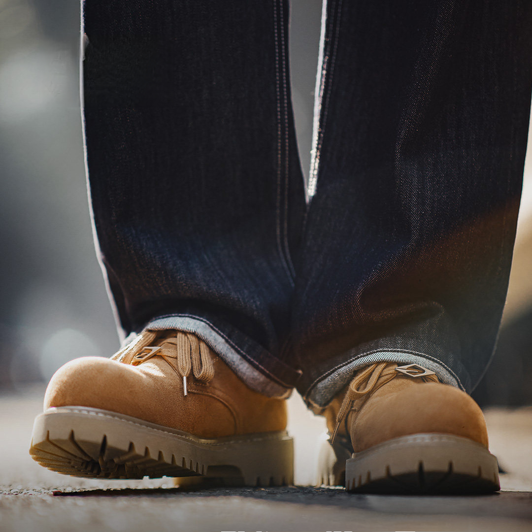 棕色德比大黃靴子低幫厚底美式增高通勤工裝大圓頭皮鞋男款