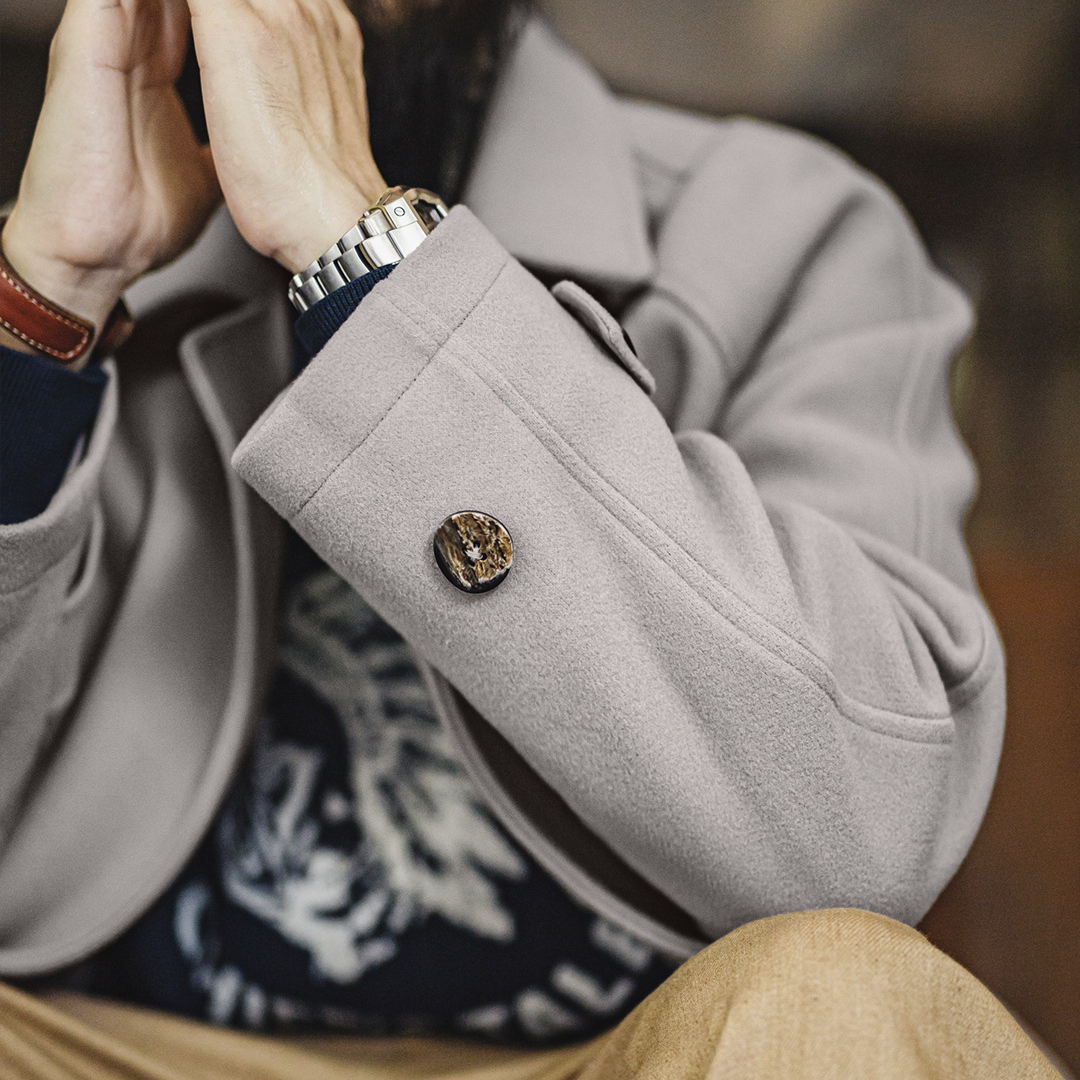 德式灰色巴爾瑪肯風衣中長款戰壕大衣廓形英倫外套男秋