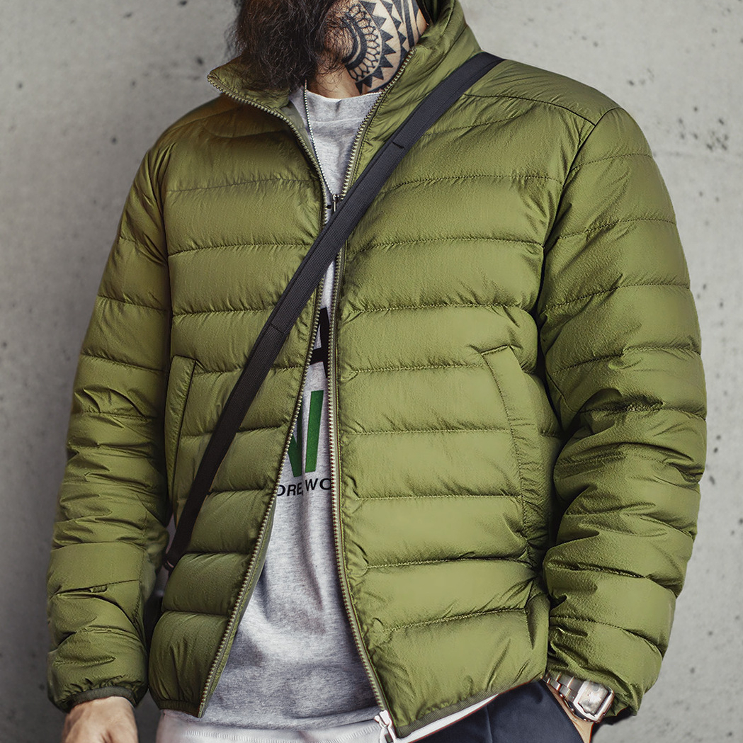 美式超輕薄排骨白鴨絨羽絨服夾克外套內搭短款內膽男秋冬