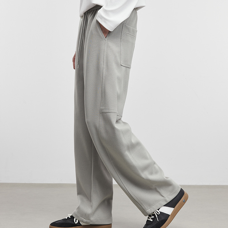 素律闊腿休閒褲子男春秋季2025新款寬鬆直筒彎刀長褲潮牌