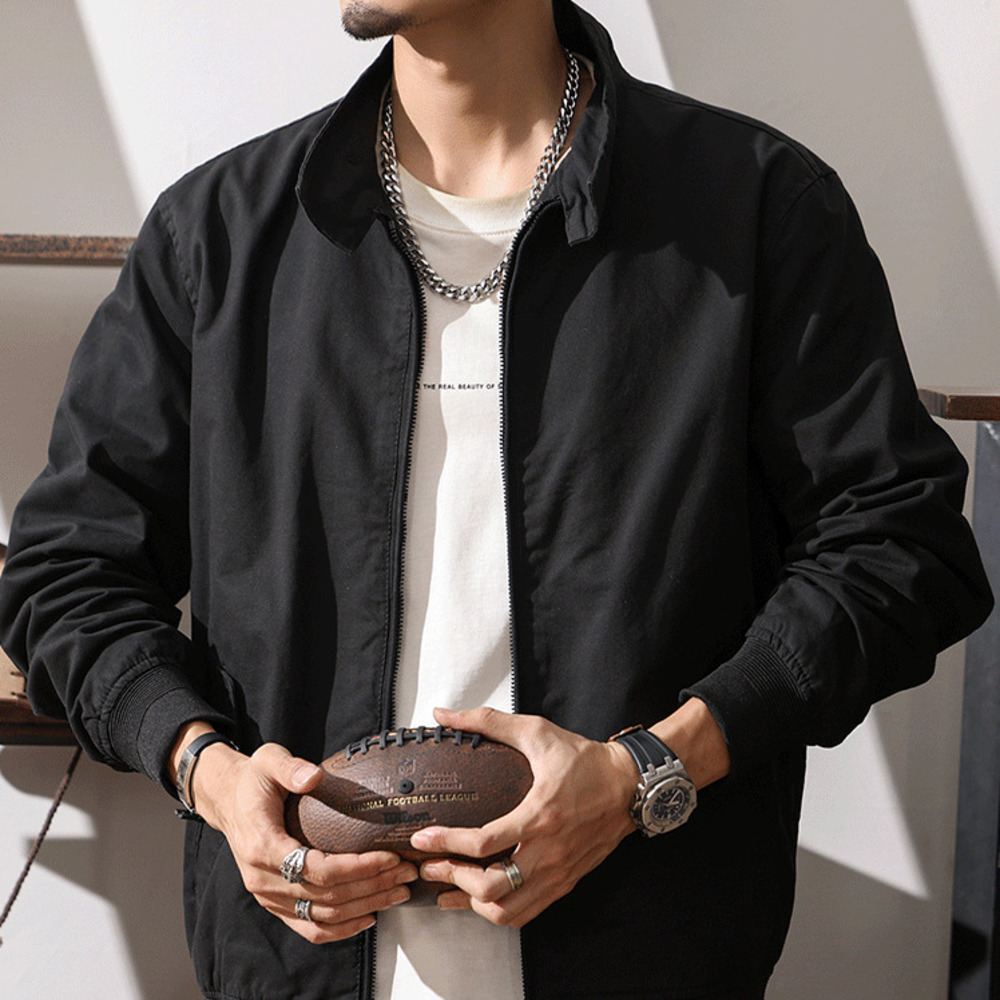 美式復古工裝夾克男春秋季痞帥立領休閑上衣服男士潮牌, image size:1000x1000