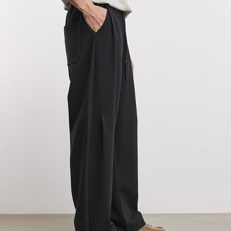 垂感寬鬆時尚休閒褲春季新款男士高級感長褲時尚百搭通勤褲子