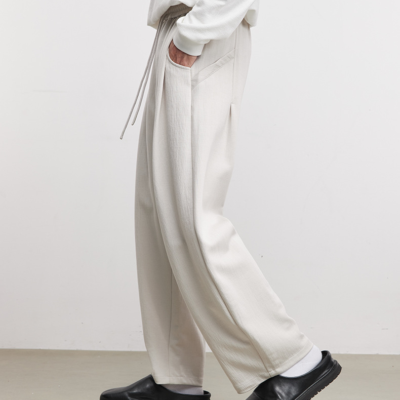 280g復古冰川哈倫褲男士春季新款萊賽爾棉直筒百搭時尚休閒褲