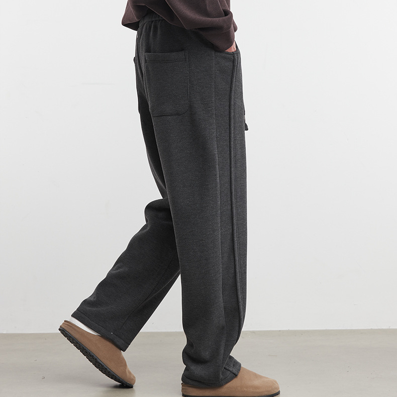 500g重磅加絨保暖休閒褲秋冬季男針織時尚百搭衛褲