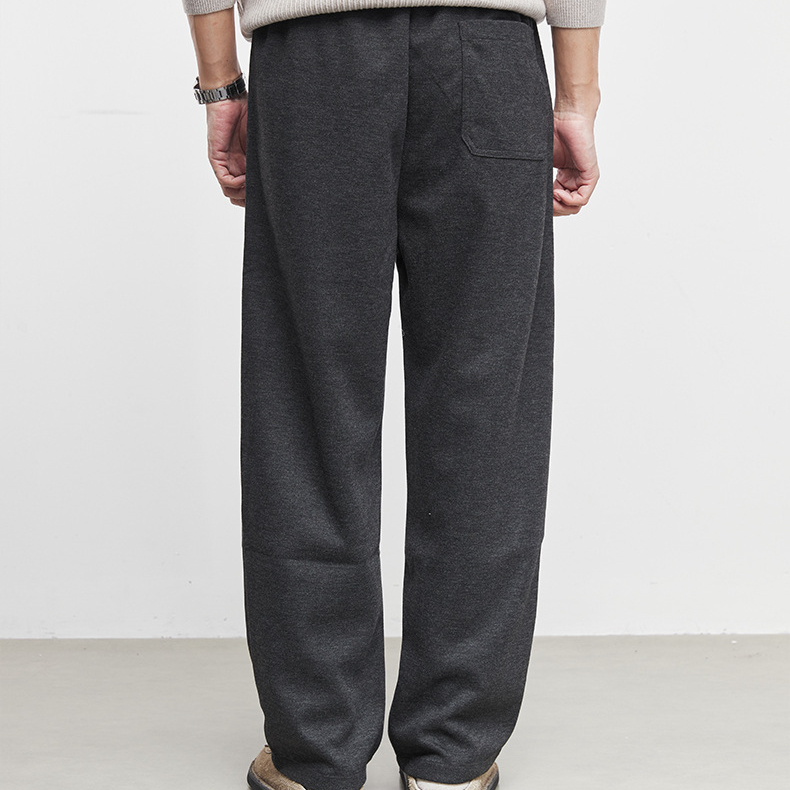 雅衡時尚加厚毛呢休閒褲男秋冬季2025新款顯瘦直筒長褲子