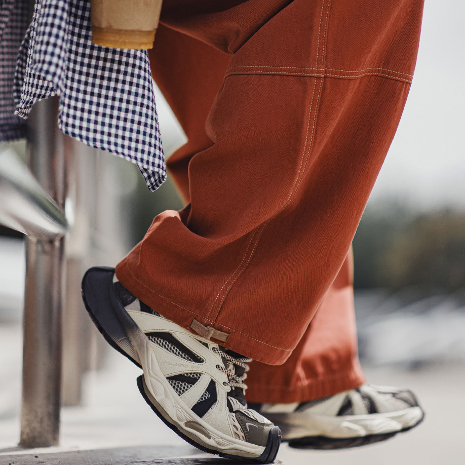 曼哈頓漸變老爹鞋冬季新款男網面波鞋增高厚底復古運動休閒鞋