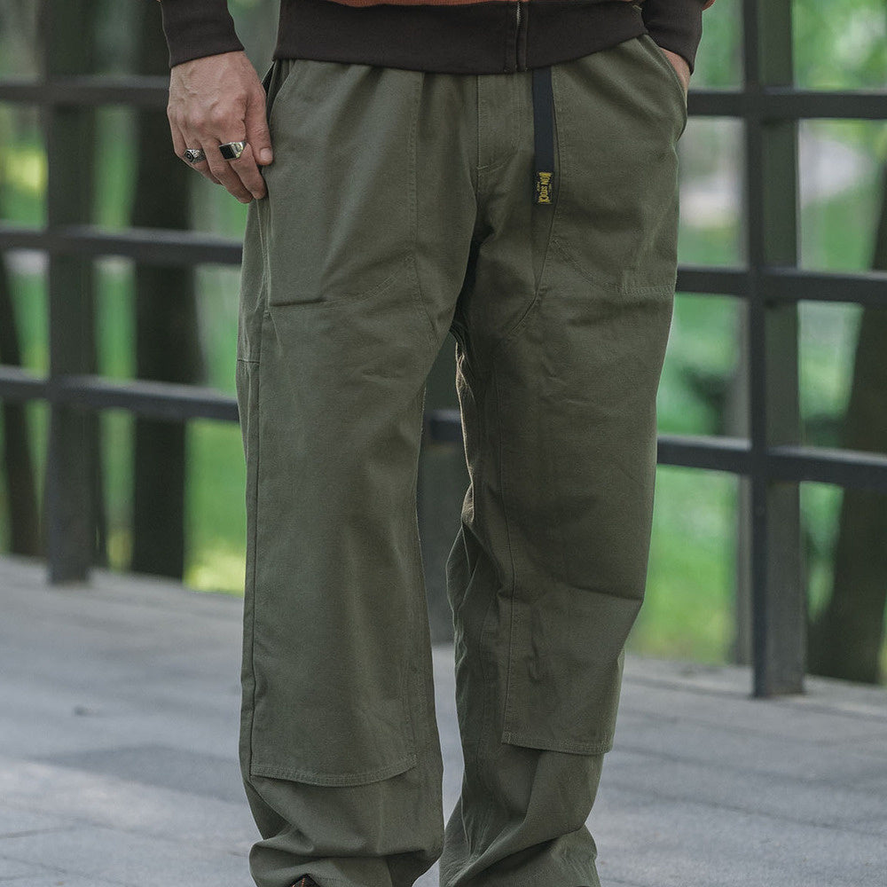 DOUBLE KEENS加密珠帆布雙膝補強攀巖褲 戶外休閑長褲