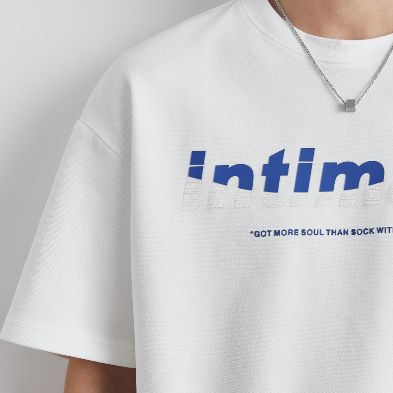 短袖t恤男夏季2025年新款重磅字母印花半袖體恤潮牌上衣