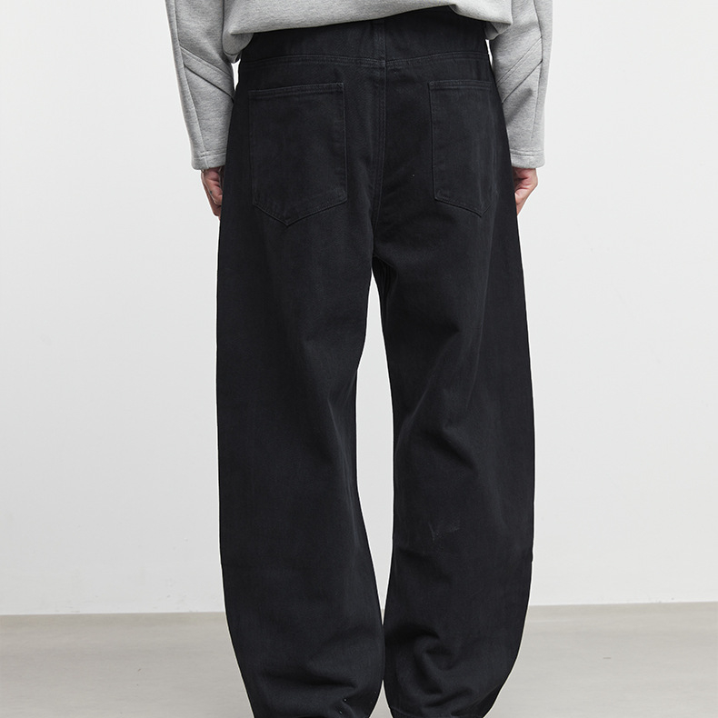 淺境彎刀休閒褲男士春秋季2025新款寬鬆直筒純棉闊腿褲子