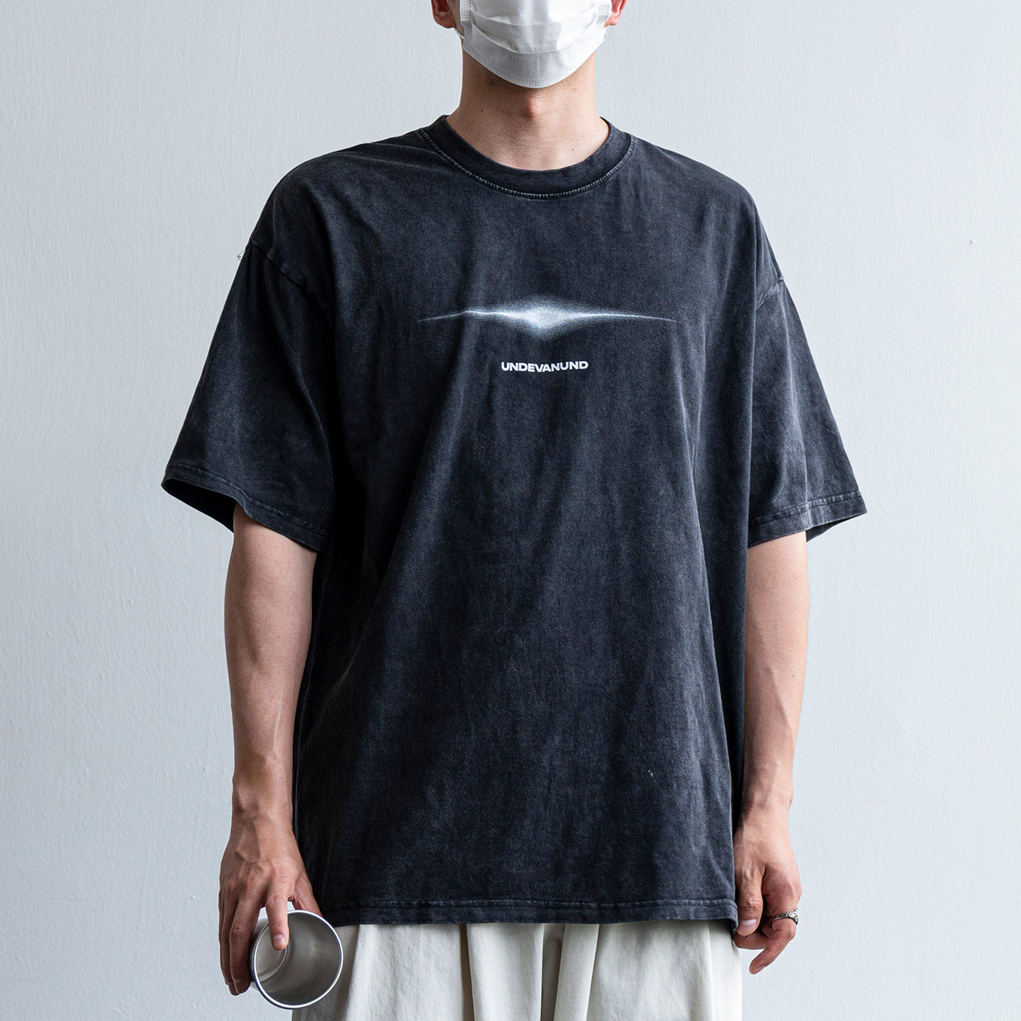 日系復古重磅水洗做舊印花短袖T恤男夏季情侶百搭寬鬆純棉上衣tee