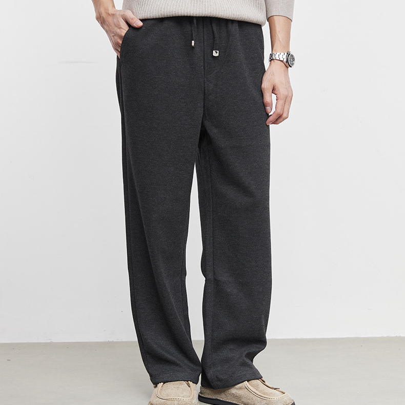雅衡時尚加厚毛呢休閒褲男秋冬季2025新款顯瘦直筒長褲子