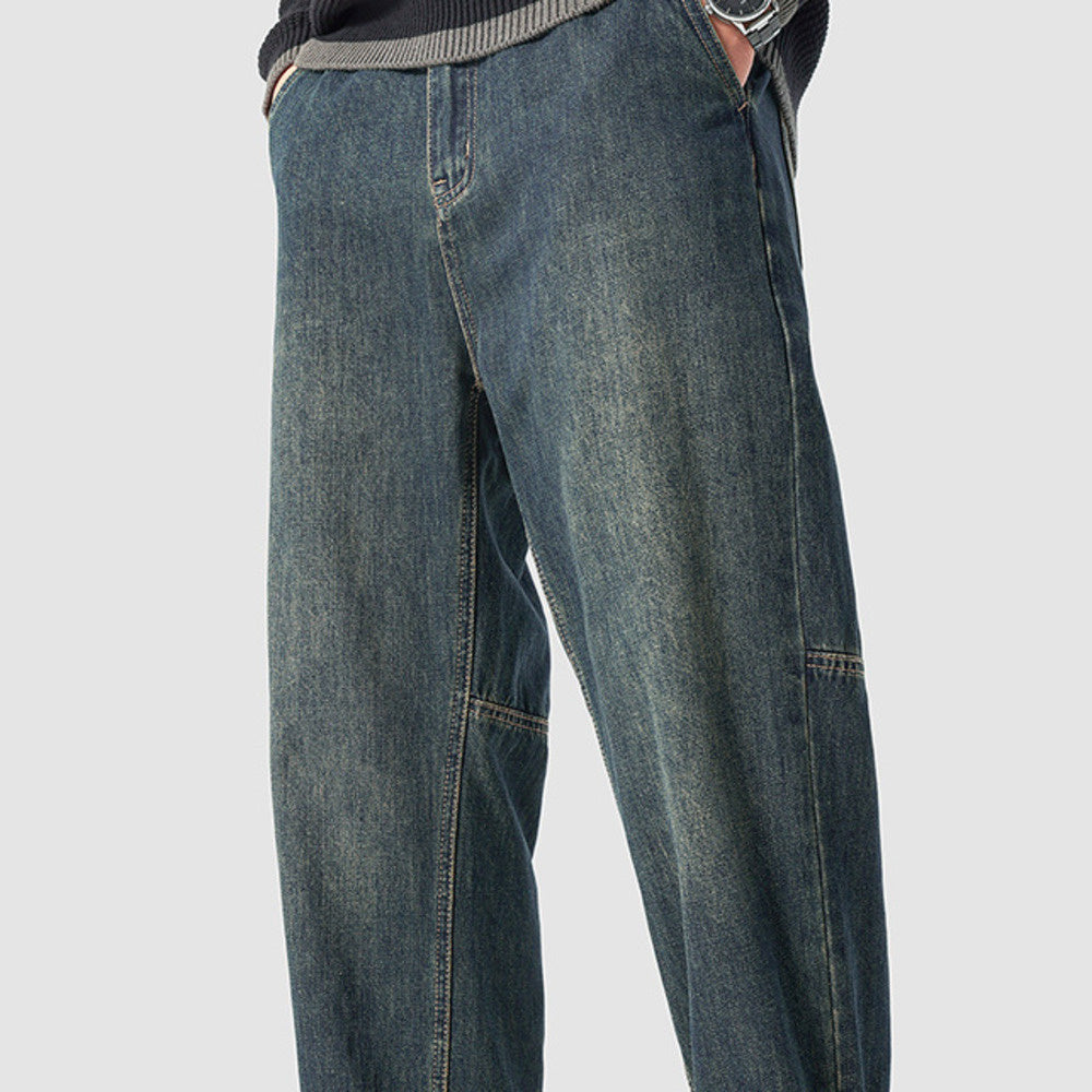 秋冬重工做舊休閑牛仔褲