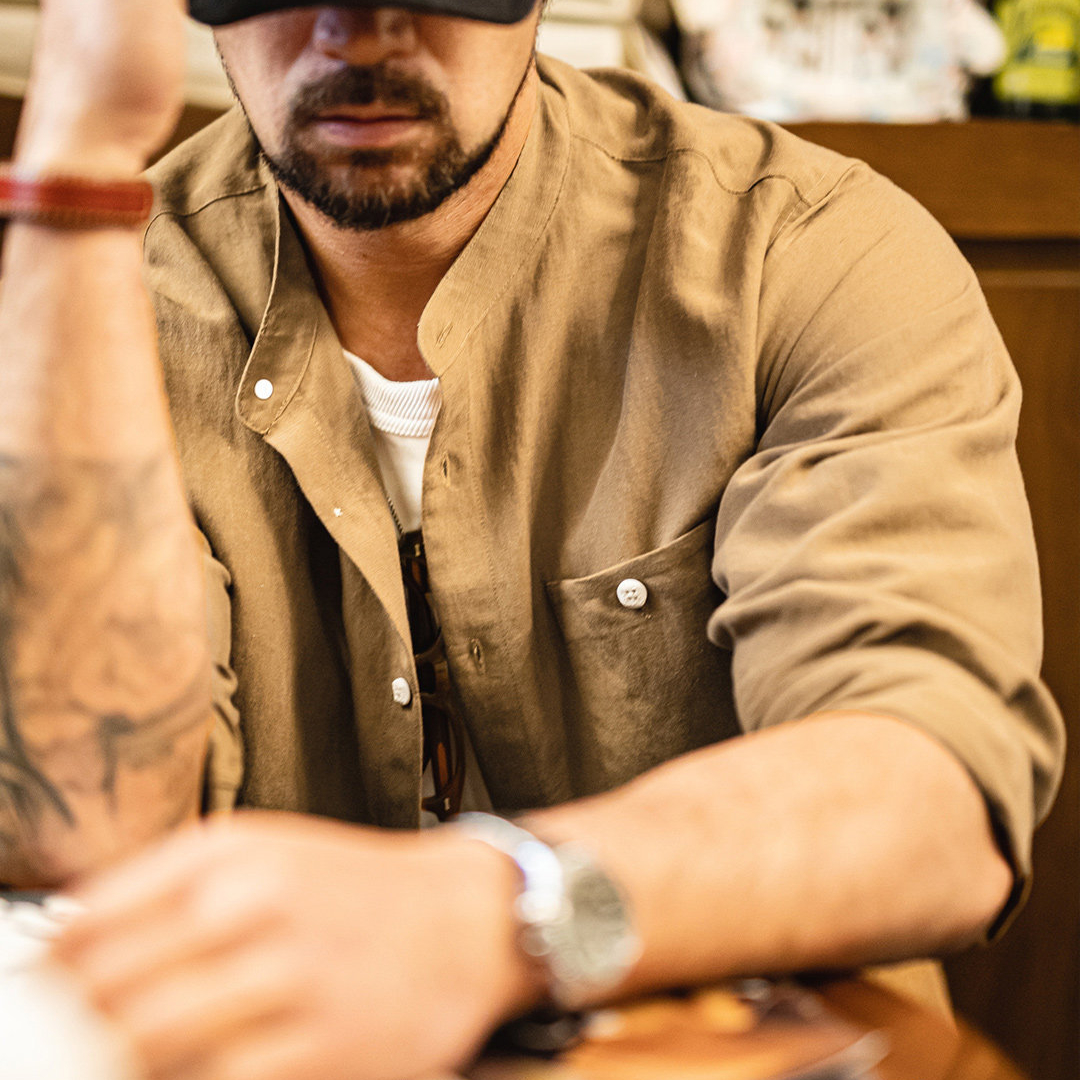 萊賽爾長袖襯衫天絲日系鬆弛感襯衣美式老錢風外套男士春