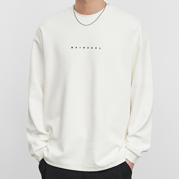 簡約字母長袖衛衣男春秋季2025新款寬鬆圓領休閒男士衛衣