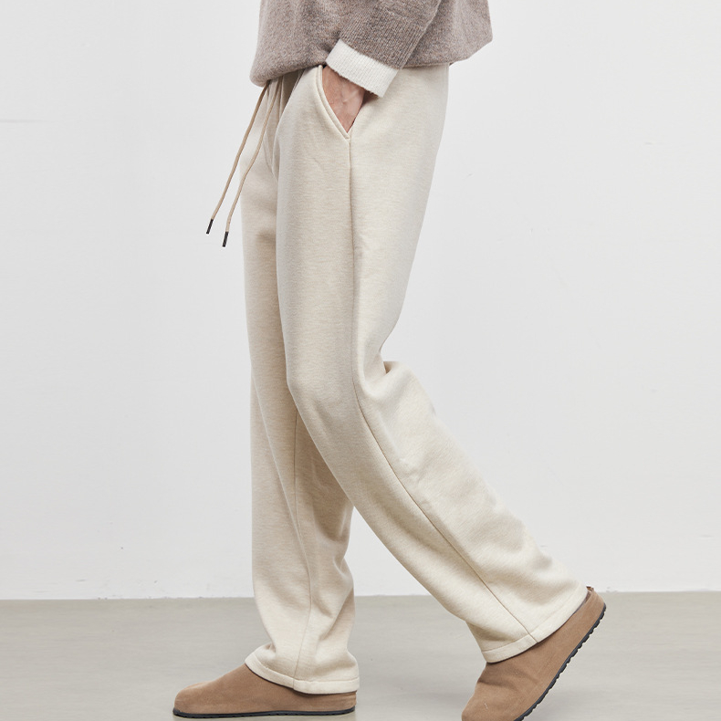 男士柔垂寬鬆休閒衛褲秋冬垂感直筒運動褲潮流百搭長褲