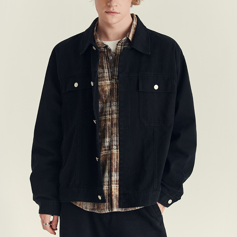 秋冬季純棉外套男士潮款高級感痞帥寬鬆街頭復古翻領夾克