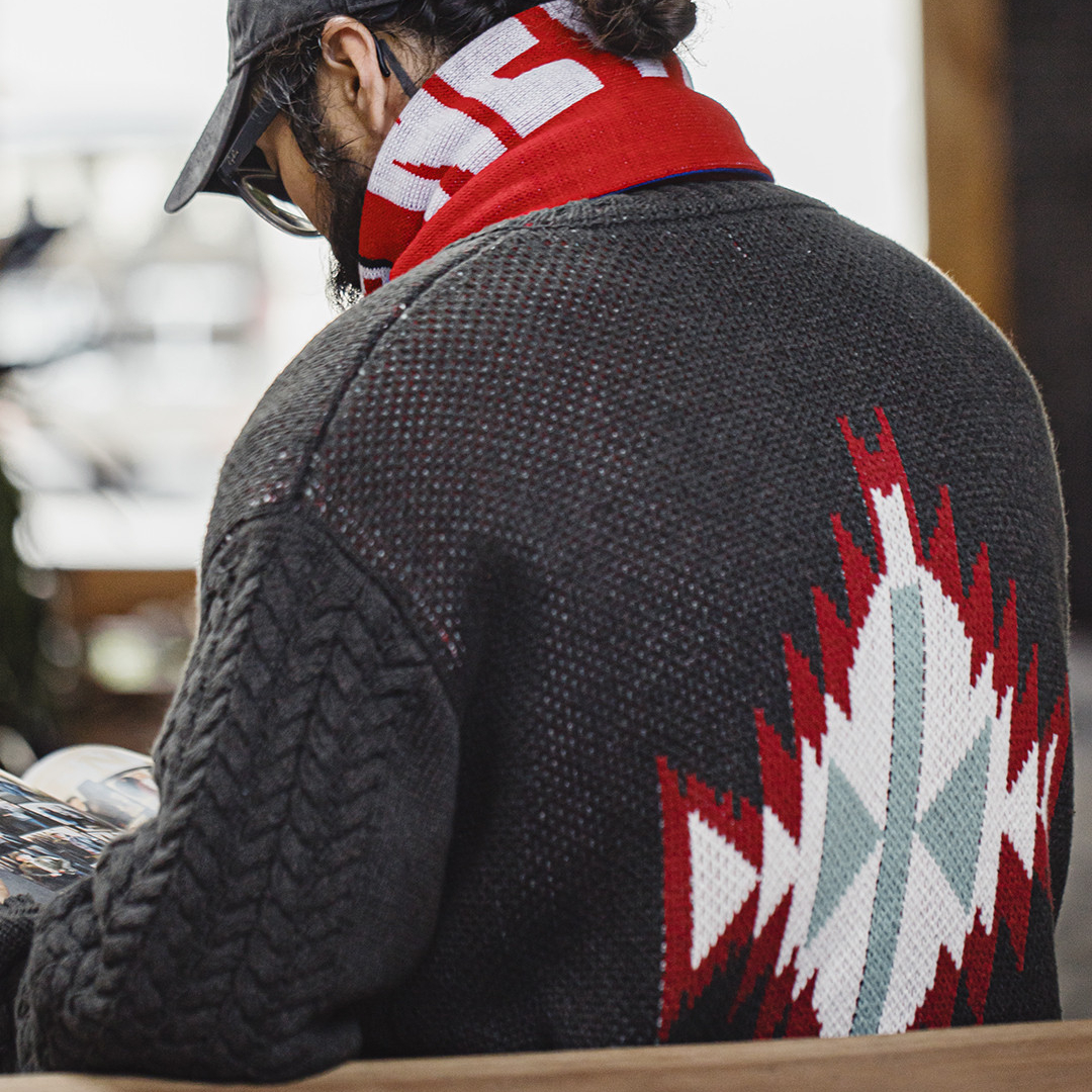 美式紅色流蘇球迷圍巾披肩保暖長款針織圍脖男式秋冬季