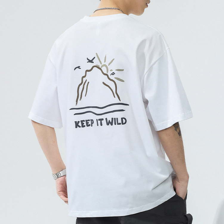 夏季新款街頭潮流bf風創意印花圓領T恤男女學生短袖