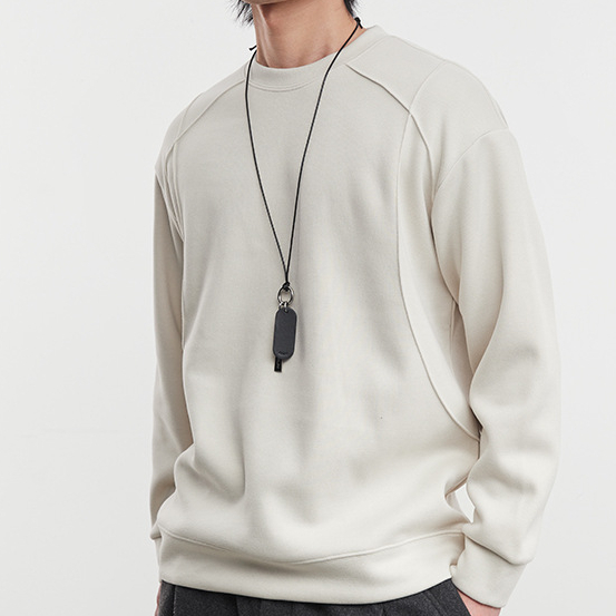 加厚老钱圆领卫衣男秋冬季2025新款宽松休闲套头上衣