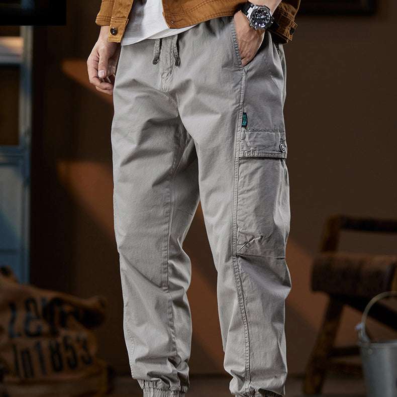 美式工裝褲夏季新款機能休閑束腳褲薄款男士褲