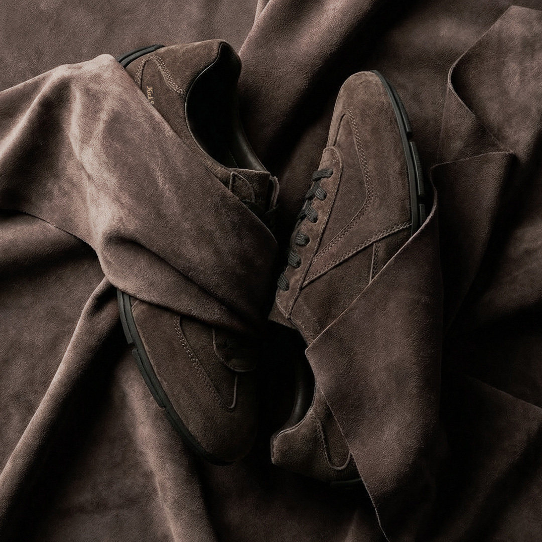 2026新款復古棕咖色德訓鞋男士小衆運動休閒美拉德系真皮板鞋