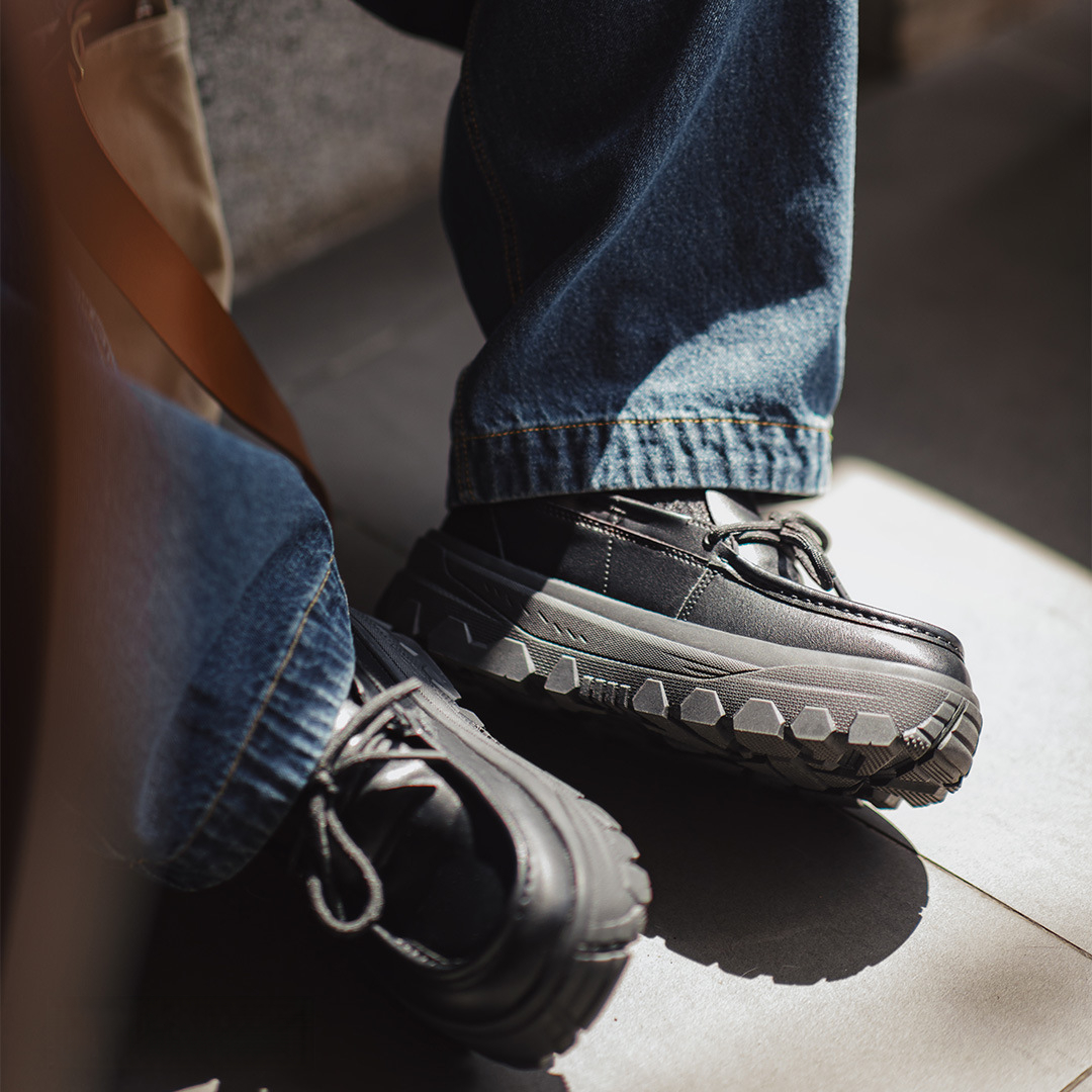 袋鼠鞋冬季新款男士厚底增高黑色通勤英倫風軟底方頭休閒皮鞋