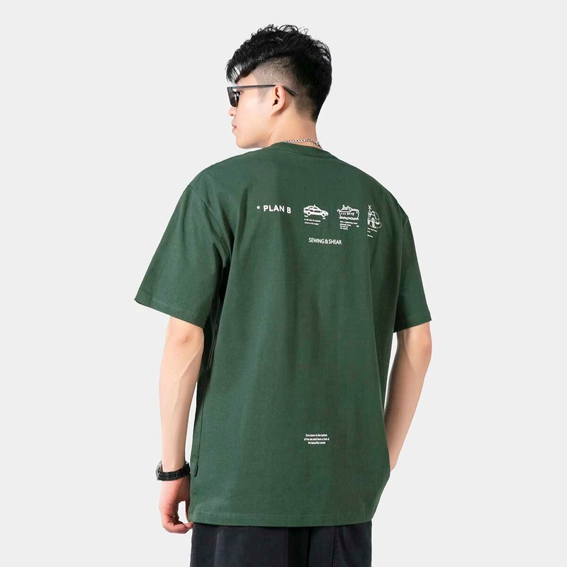 夏季新款印花圓領白色短袖男T恤ins潮流體恤tee