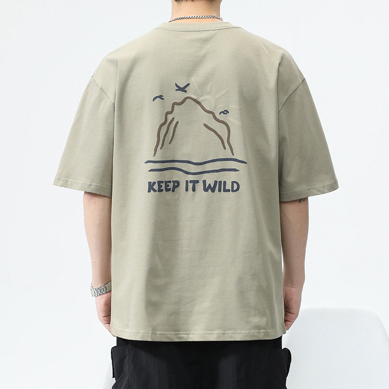 夏季新款街頭潮流bf風創意印花圓領T恤男女學生短袖