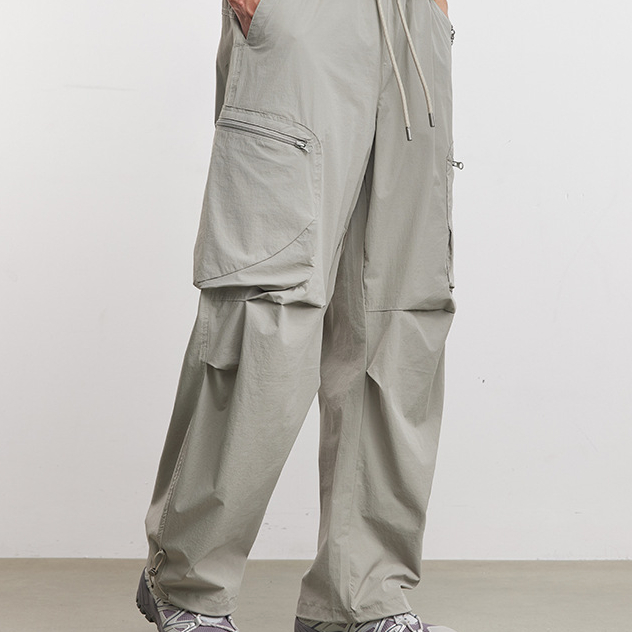 時尚吸汗速干休閒褲男春秋季2026新款戶外工裝褲薄款闊腿褲子