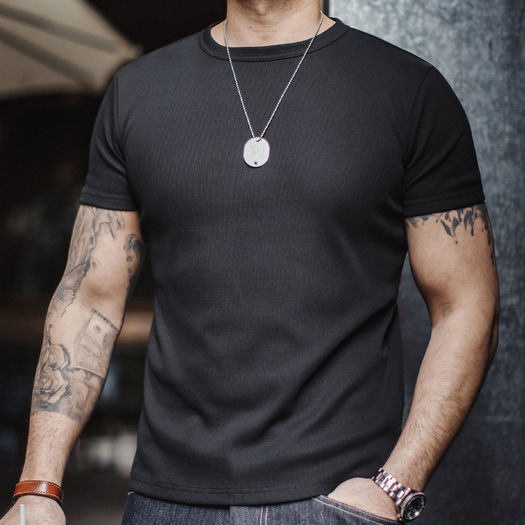 美式健身正肩收袖口短袖體能修身訓練服T恤打底衫男春夏