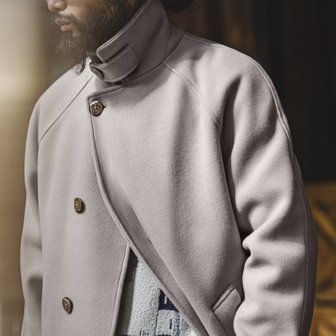 德式灰色巴爾瑪肯風衣中長款戰壕大衣廓形英倫外套男秋