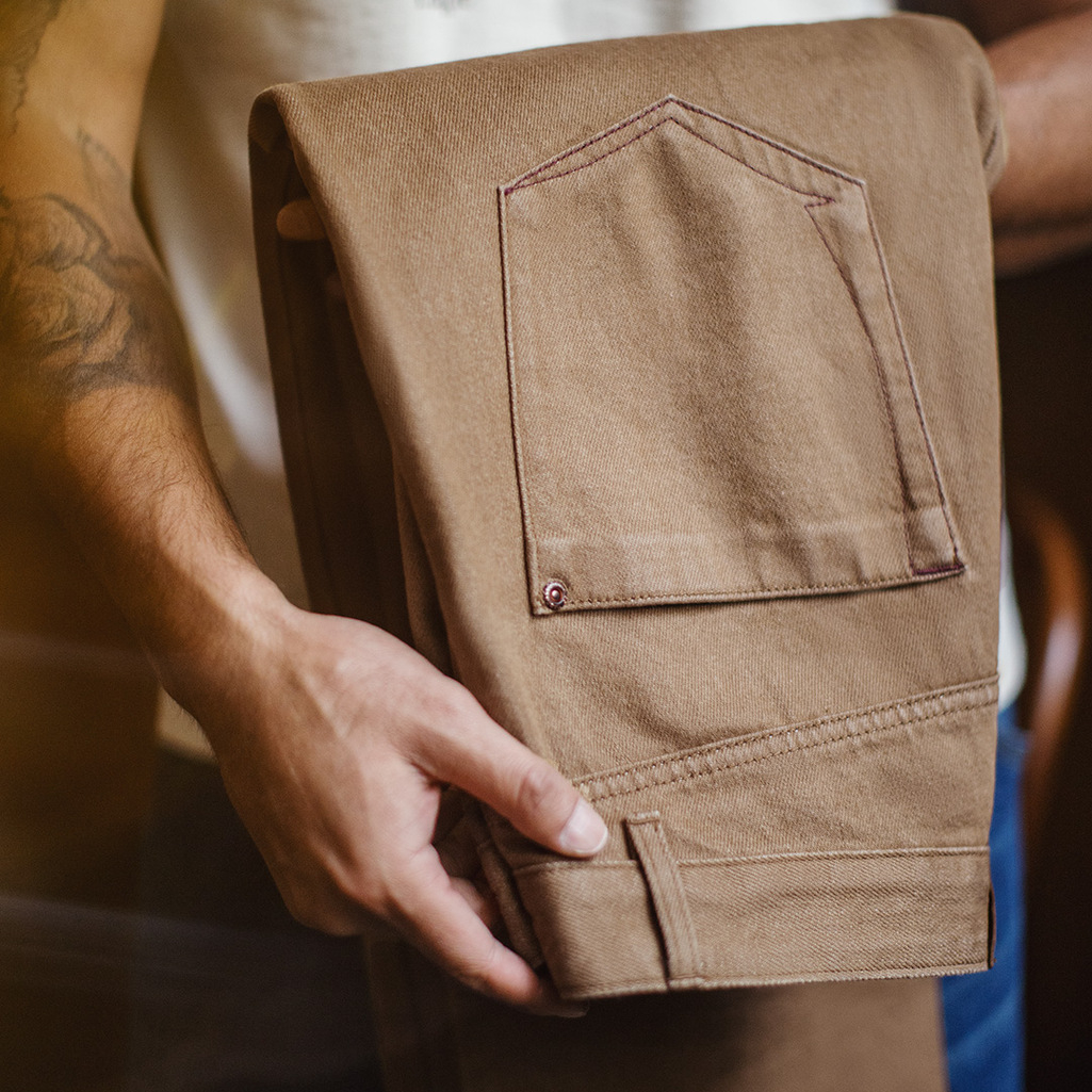 美式復古卡其色牛仔褲美拉德直筒休閒天絲萊賽爾褲子男秋