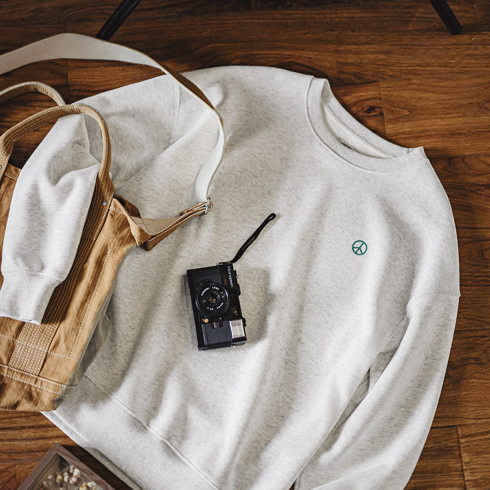 美式休閒灰色圓領加絨衛衣基礎寬鬆落肩打底上衣男秋冬季