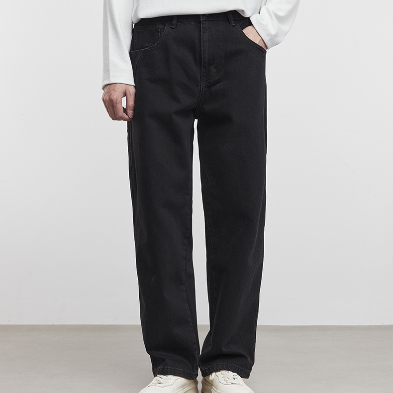幽裁高級感黑色直筒牛仔褲男秋季2025新款休閒褲子男褲子