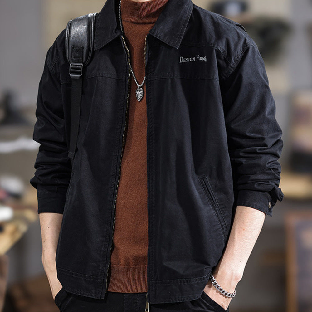 高端水洗復古加棉夾克男秋冬季美式潮牌戶外工裝休閑外套