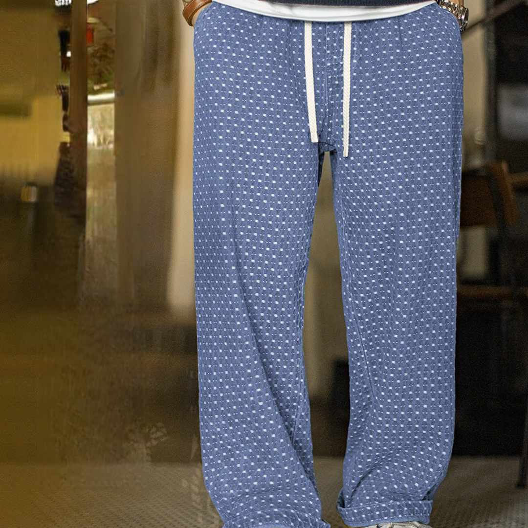 美式復古滿印提花水洗丹寧牛仔褲直筒垂感休閒長褲子男秋